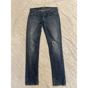 7 For All Mankind Womens Jeans Skinny Roxanne Size 26 Low‎ Rise Denim